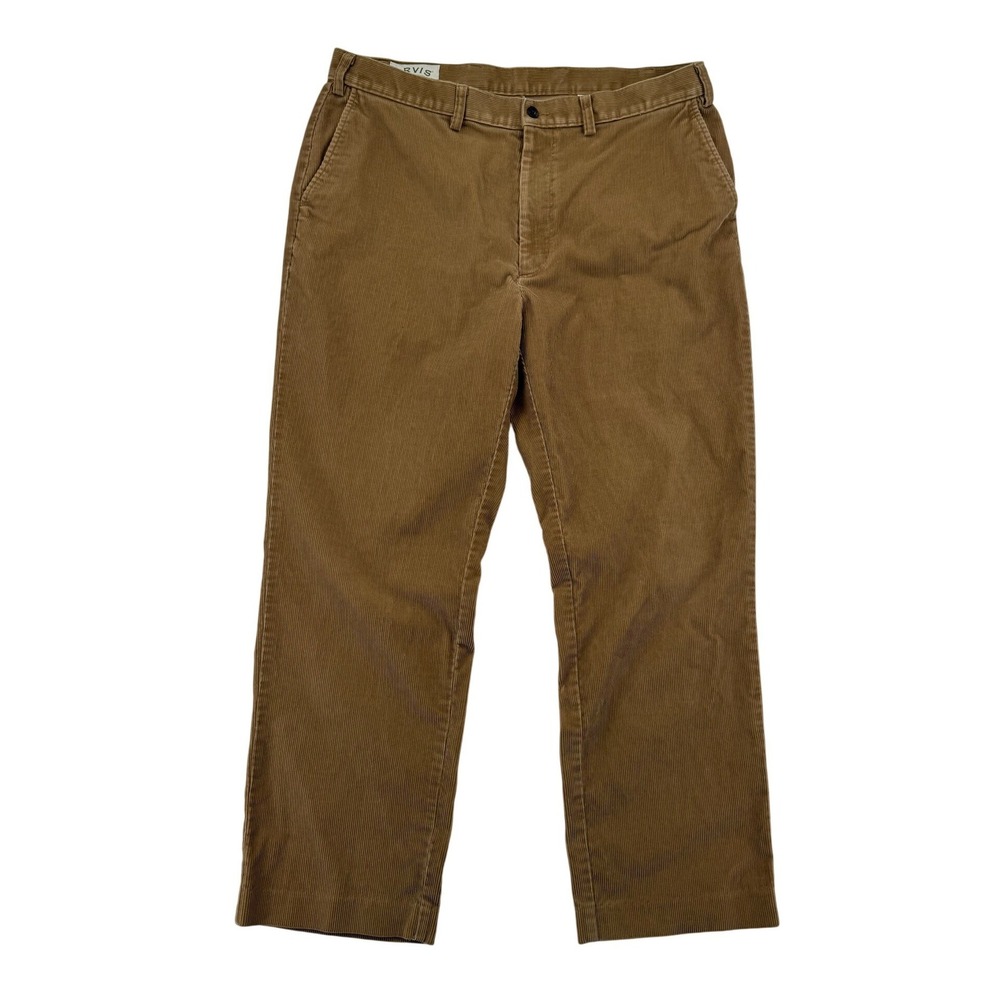 Orvis Corduroy Pants Mens 38 Tan Brown Good Straight Leg Cotton Trousers